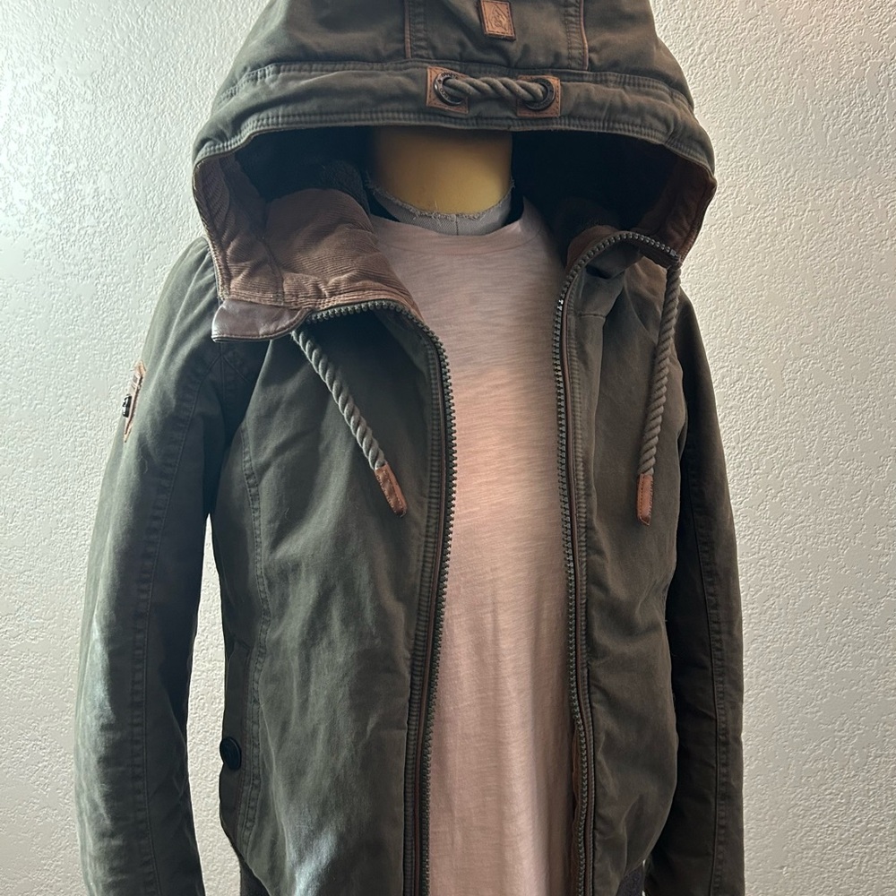 Naketano Olive Bomber Jacket with Hood